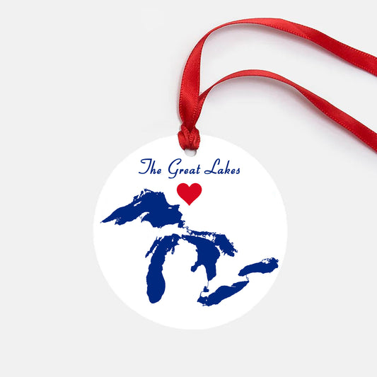 Great Lakes Map Ornament