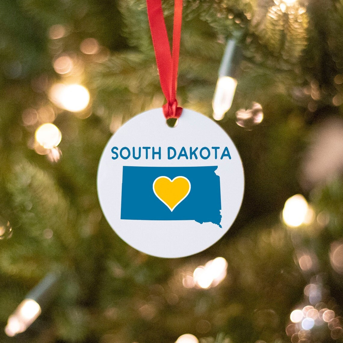 South Dakota Christmas Ornament